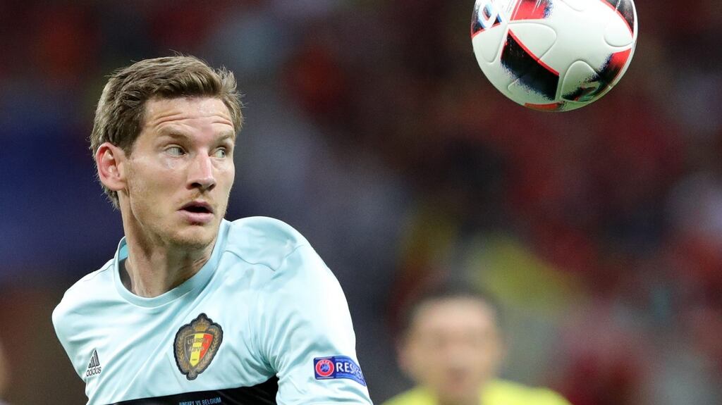 Belgium defender Jan Vertonghen is facing eight weeks out after tearing ankle ligaments. Photograph: Epa