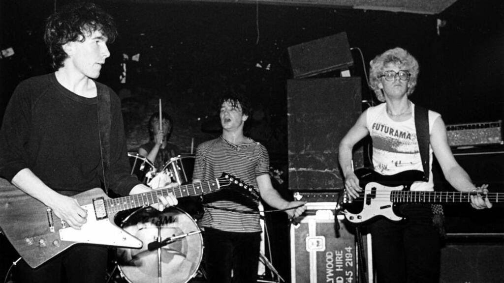 Photo of U2 performing live onstage on Boy tour in 1980. Photograph: Virginia Turbett/Redferns