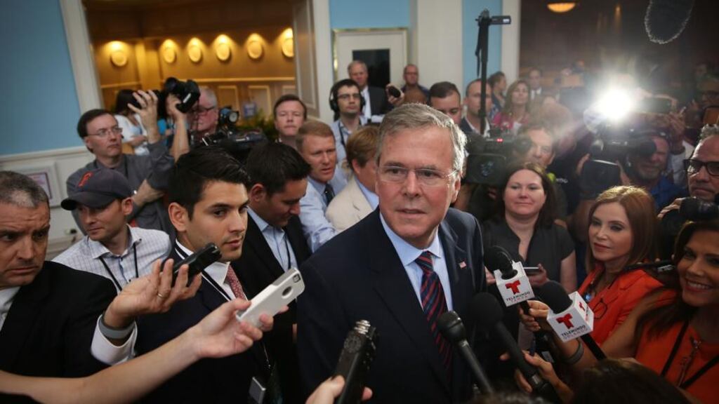 Former Florida governor Jeb Bush is entering a presidential contest vastly different in size, pace and cost to those which his father and brother took part in. Photograph: Joe Raedle/Getty Images