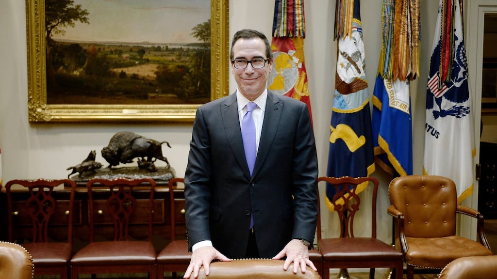 Steven Mnuchin: said President Trump was interested in “free and fair trade”. Photograph: Olivier Douliery/EPA