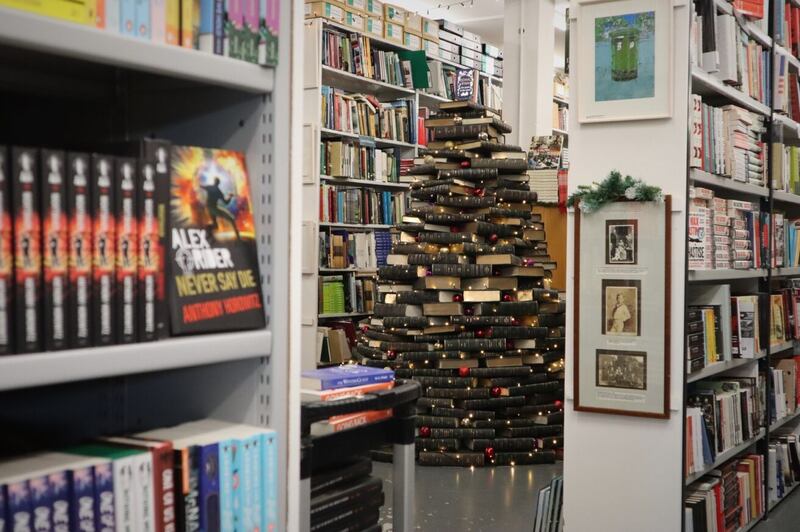 The Christmas book tree at Kenny’s bookshop in Galway has become 'a bit of an institution'