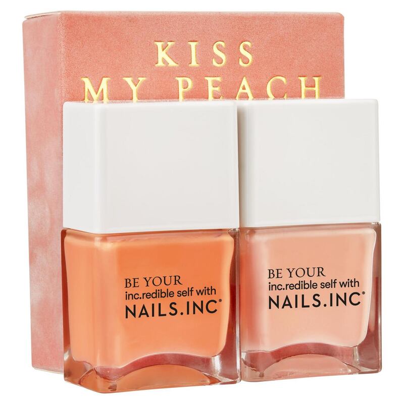 Nails Inc, Kiss My Peach Polish Duo (€18 at Brown Thomas)
