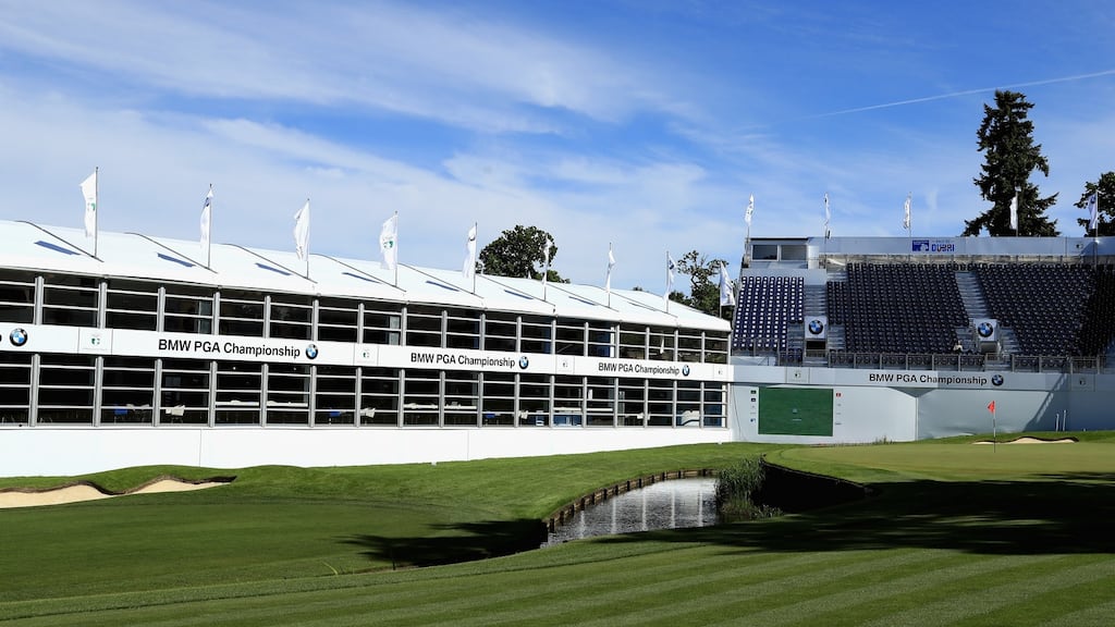 The 18th green at the newly-tweaked Wentworth ahead of this week’s BMW PGA Championship. Photo: Andrew Redington/Getty Images