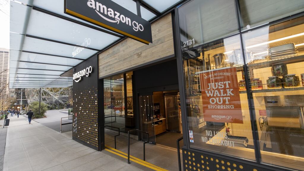 An Amazon Just Walk Out store in the US where cashierless technology enables customers to leave with their goods and no checkout required. Photograph: iStock