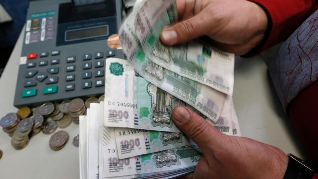 The rouble fell to as low as 80 per dollar this month