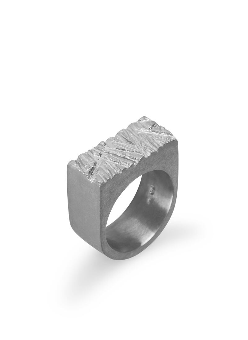 Rugged ring in recycled silver €289 Edge Only