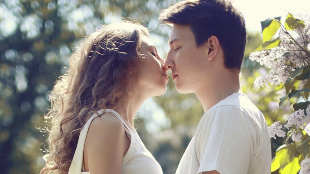 “Your first kiss will be forever located in some region of space-time.” Photograph: Thinkstock