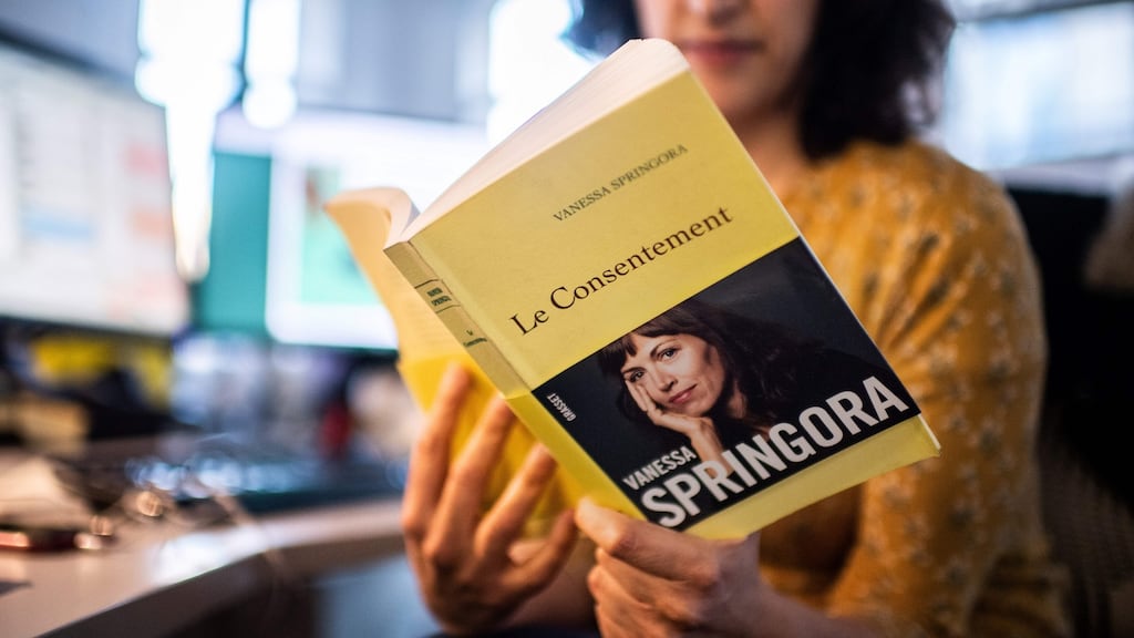 Le Consentement by Vanessa Springora. A parliamentary deputy quoted the book when proposing a law redefining sex with any minor under the age of 15 as rape. Photograph: Martin Bureau/AFP via Getty Images