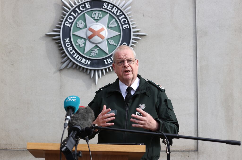 PSNI Chief Constable Simon Byrne said the information in the  data breach did not contain information on retired colleagues. Photograph: Liam McBurney/PA