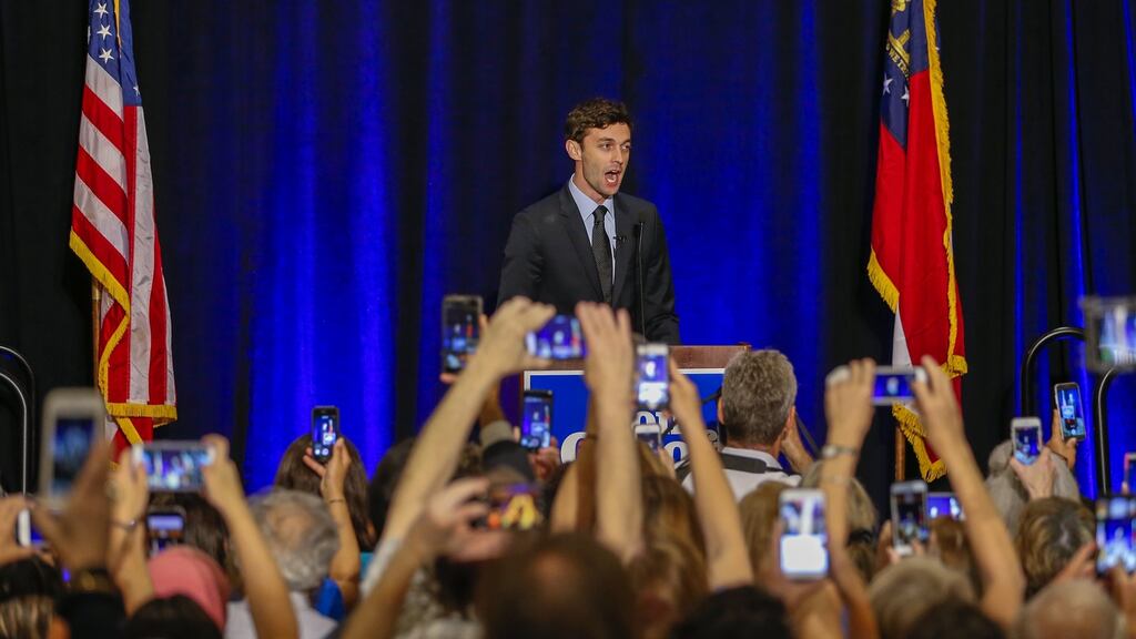 Democratic US House of Representatives candidate Jon Ossoff is one of 18 candidates who ran in the non-partisan special election to fill Georgia’s 6th congressional district seat. Photograph: EPA