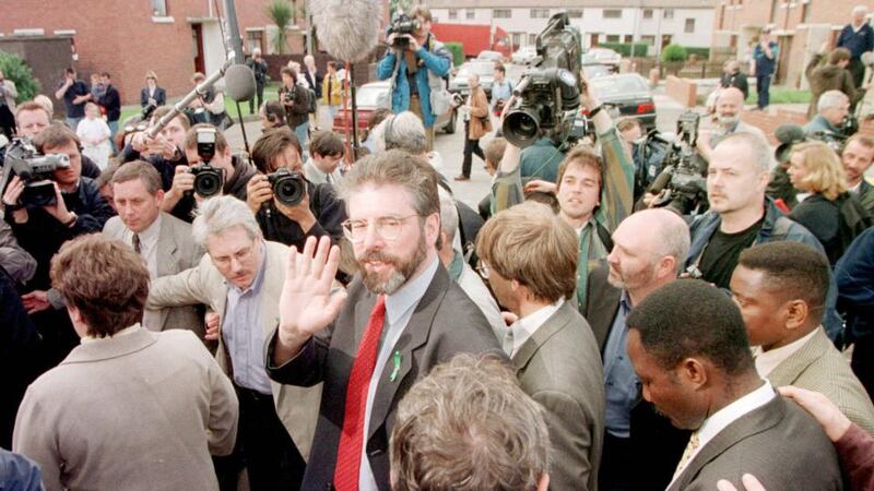 Belfast Agreement: Gerry Adams after voting in the 1998 referendum. Photograph: Paul Hackett/Reuters