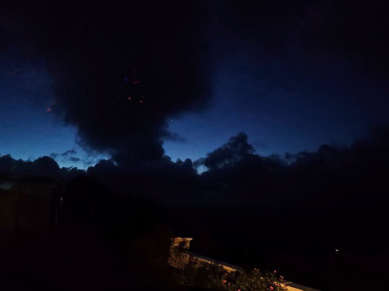 Aurora borealis captured with a telephone camera by amateur photographer Rachel McBride at Glengad on the Erris Peninsula