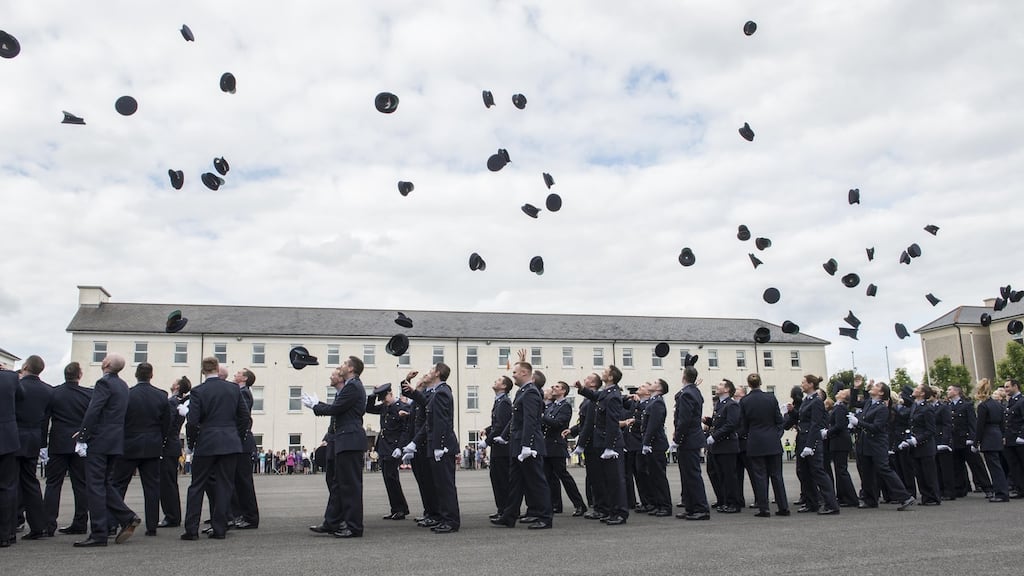A Garda graduation ceremony  at the Garda College in Templemore. The Garda Inspectorate report recommends that the force should, for the first time, put a concerted effort into recruiting police officers currently serving in other countries. Photograph: Brenda Fitzsimons/The Irish Times.