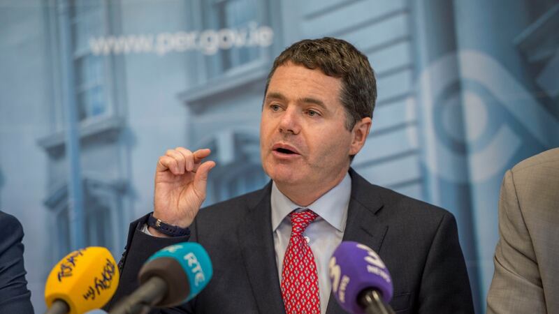 Minister for Finance, and Public Expenditure and Reform Paschal Donohoe explaining the limited fiscal space for tax cuts and spending in this year’s budget, at the launch of the Summer Economic Statement on Wednesday. Photograph: Brenda Fitzsimons / THE IRISH TIMES