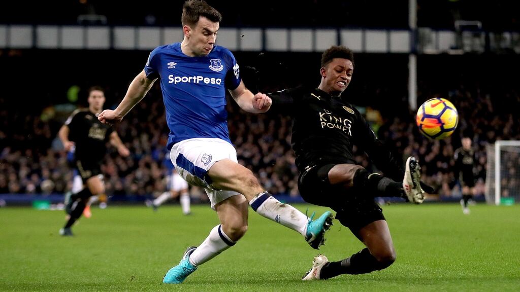 Séamus Coleman returned to action in Everton’s 2-1 win over Leicester City at Goodison Park. Photograph: Nick Potts/PA