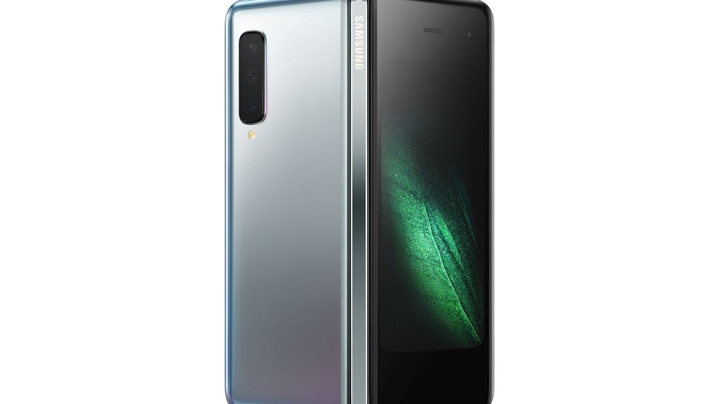 Samsung’s new Galaxy Fold changes from a phone to a tablet in a matter of seconds. Photograph: Reuters