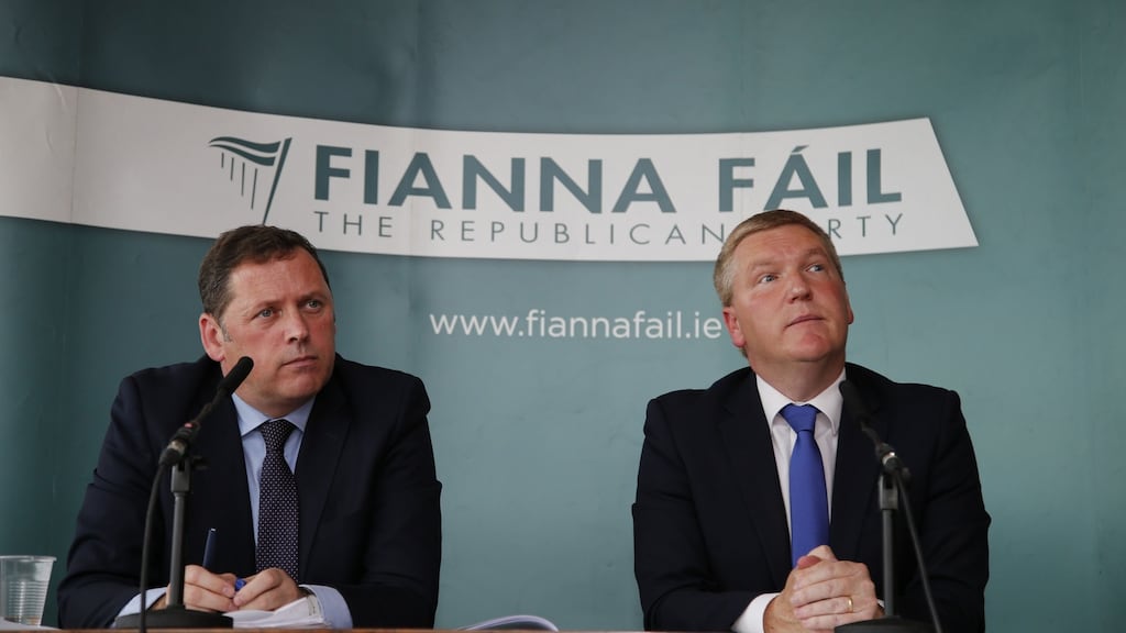Fianna Fáil finance spokesman Michael McGrath and Public Expenditure and Reform spokesman Barry Cowen criticised the budget announced on Tuesday. File photograph Nick Bradshaw for The Irish Times
