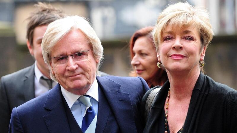‘Coronation Street’ actors William Roache, who played Ken Barlow with Anne Kirkbride, who played Deirdre Barlow, as she has died after a short illness. Photograph: PA