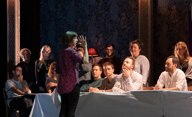 Orpha Phelan with the cast of Lalla-Roukh at Wexford Festival Opera. Photograph: Roberto Recchia