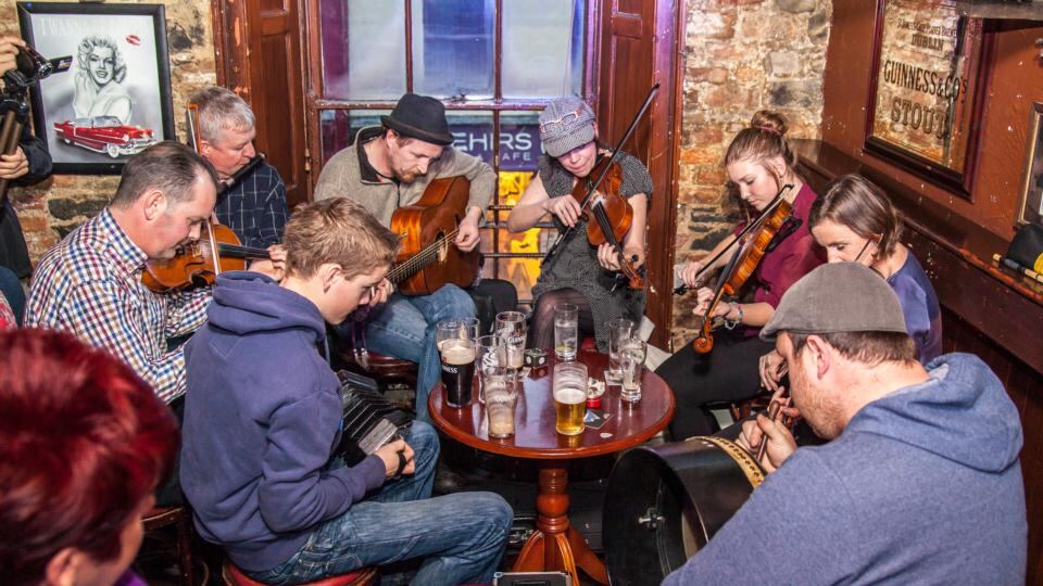 A Sligo Live trad session in McHughs. Photograph: Declan Courell