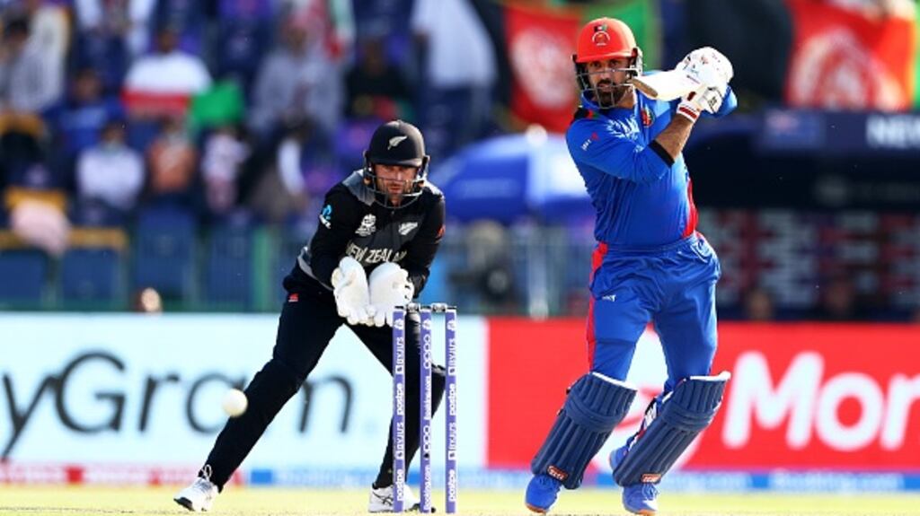 Afghanistan captain Mohammad Nabi batting during the recent T20 World Cup. Photograph: Francois Nel/Getty Images