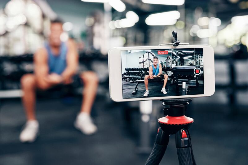 Bad influence: live streaming at the gym. Photograph: PeopleImages/Getty Images