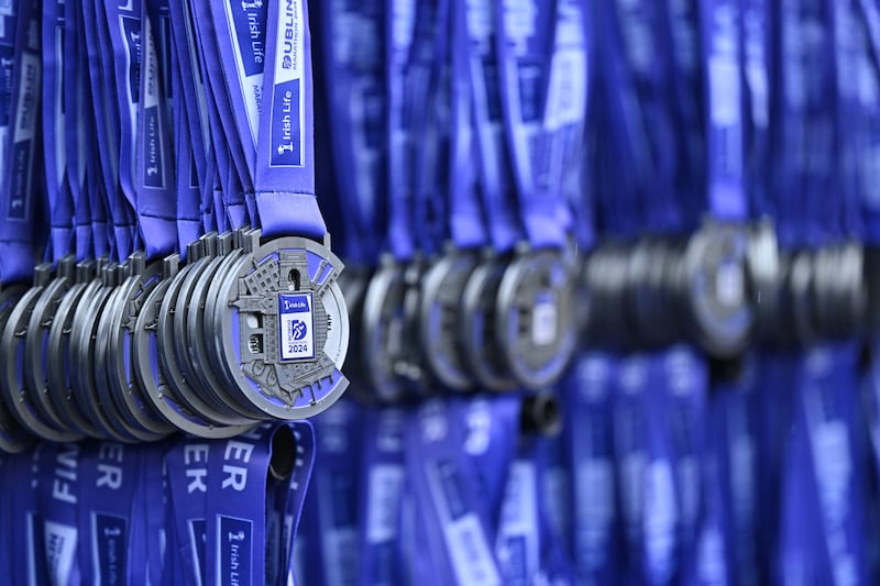 Dublin Marathon finishers medals. 'Boston have given us a blueprint for what a successful event in the city can look like,' says Seán Ó Riain. Photograph: Sam Barnes/Sportsfile
