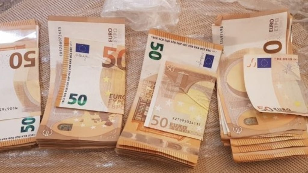 Approximately €4m was found during searches at two properties: one in a north Kerry village and another in Mountmellick, Co Laois. File photograph: Getty
