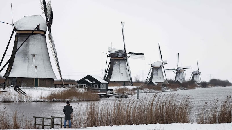 The village of Kinderdijk, the Netherlands. Photograph: Kenzo Tribouillard/AFP via Getty