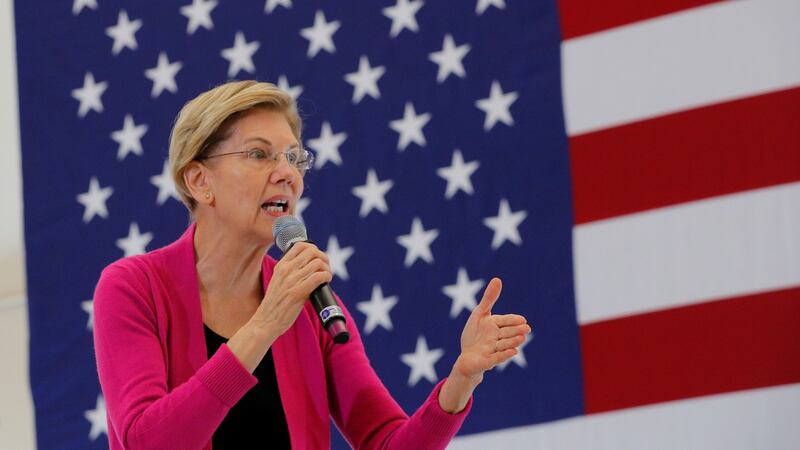 Democratic US presidential candidate Elizabeth Warren. Billionaire hedge fund manager Paul Tudor Jones has warned that the S&P 500 would sink 25 per cent if she wins the 2020 election. Photograph: Brian Snyder/Reuters