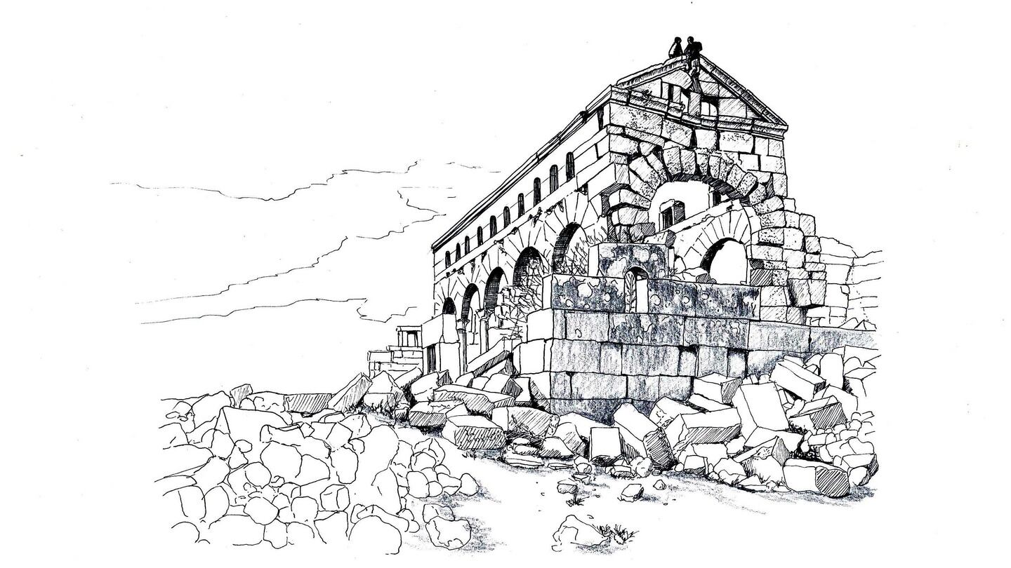 The ruined 4th-century basilica of Khareb al-Shams, one of Syria’s dead cities. Image: Marwa al-Sabouni