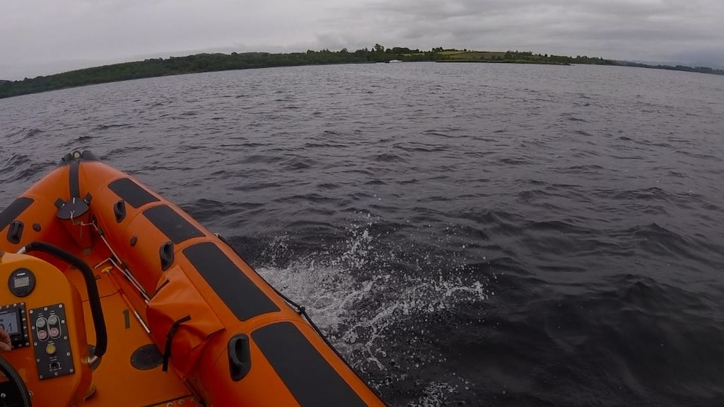 Lough Derg RNLI vessel the Jean Spier en route to the scene of a grounding on the lake on Tuesday. Photograph: Eleanor Hooker/RNLI