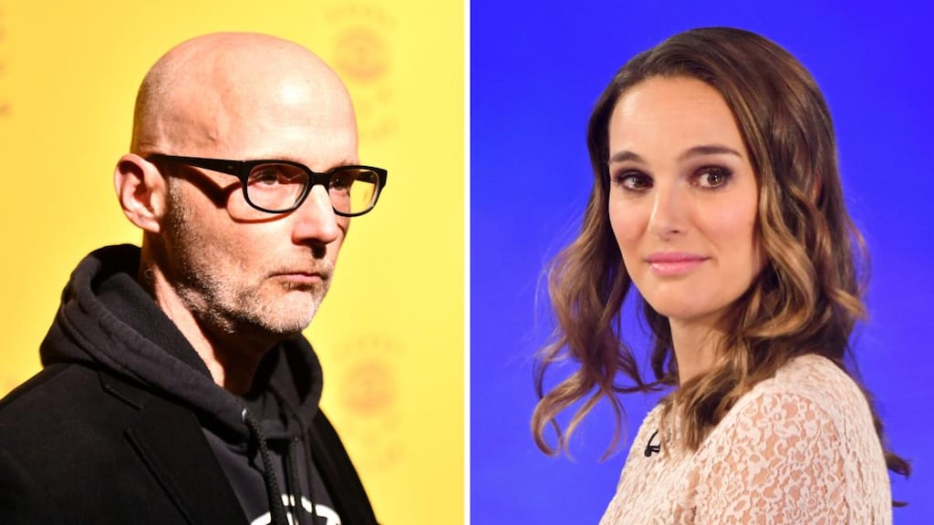 Dispute: Moby and Natalie Portman disagree about the nature of their friendship. Photographs: Scott Dudelson/Getty and James Devaney/GC/Getty