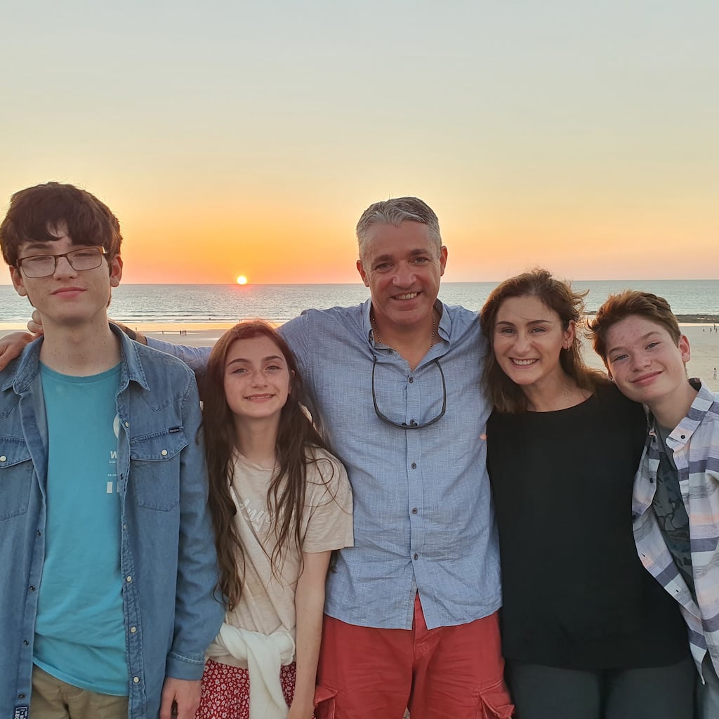 Happy in Australia: Dr Nick Carrigan, from Co Kilkenny and his wife Dr Allison Newman, from Co Westmeath, with their children Oisin (15), Hugh (14) and Naoise (13).