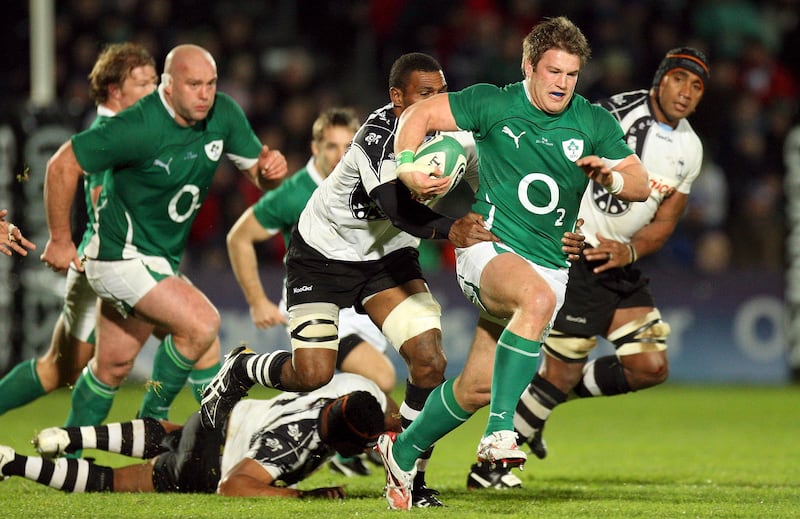 Ireland's Sean O'Brien makes a break in the first Test match to be played at the RDS. Photograph: Dan Sheridan/Inpho