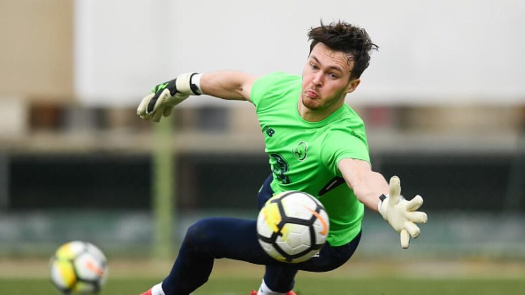 Republic of Ireland squad: Kieran O’Hara training in Turkey. Photograph: Stephen McCarthy/Sportsfile via Getty