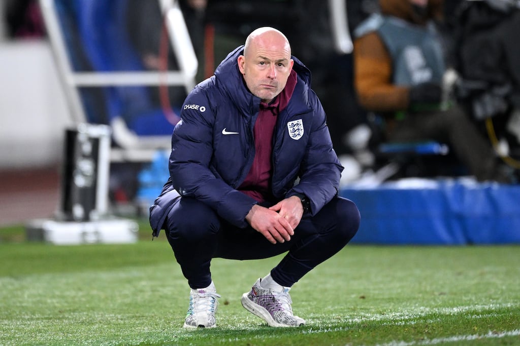 Lee Carsley during England's Uefa Nations League fixture against Finland in Helsinki. Photograph: Justin Setterfield/Getty Images