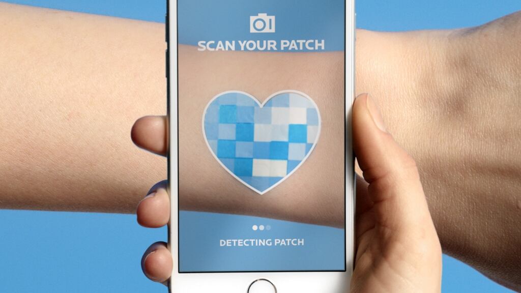 The wearable monitor has a printed grid of UV-sensitive dyes that change colour depending on how much sun exposure they receive.