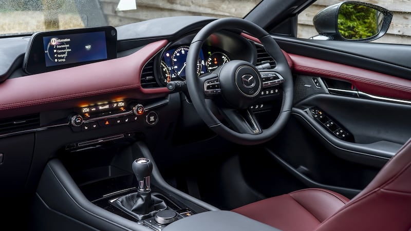 It’s nice inside the Mazda 3, with a level of cabin quality that’s right up there with the best, and the good thing about the saloon is that it has a flatter windowline at the back, so lets in more light for those sitting in the rear seats