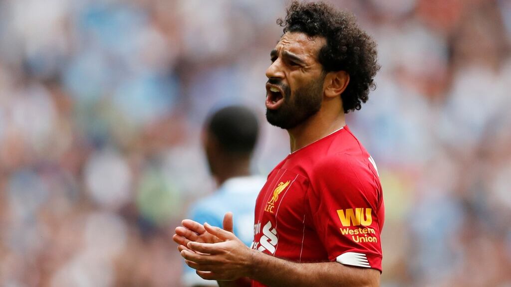 Mohamed Salah squandered eight chances – a remarkable statistic given City on average ceded only 6.3 chances per game in the Premier League last season. Photograph: Matthew Childs/Reuters
