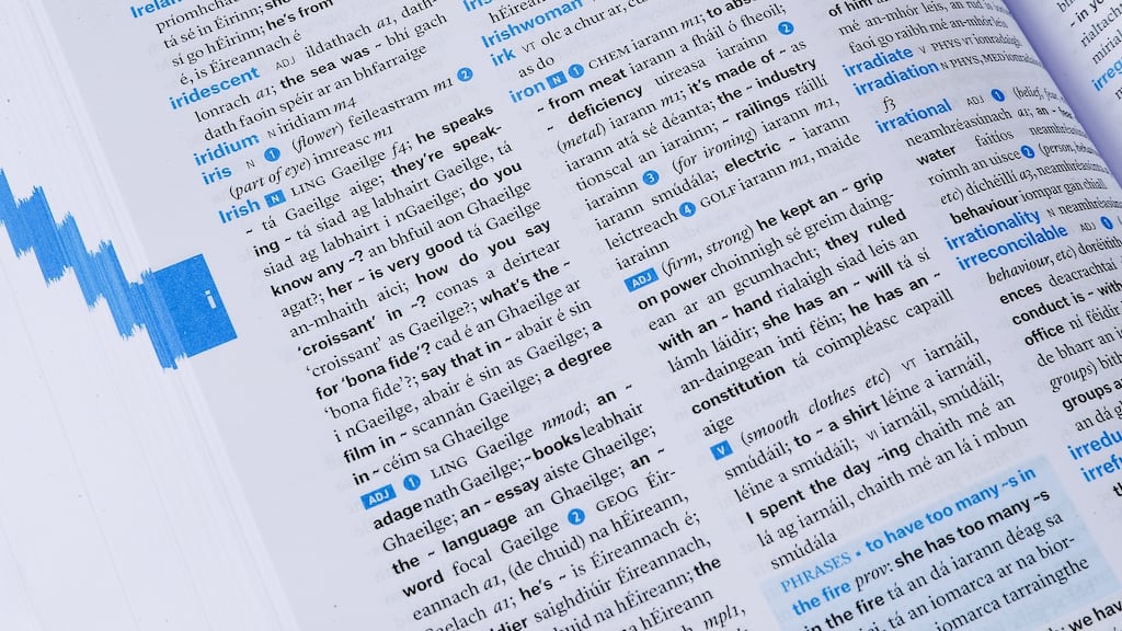Is leagan coimrithe é Concise English-Irish Dictionary den Fhoclóir Nua Béarla-Gaeilge atá le fáil ar focloir.ie. Grianghraf: Foras na Gaeilge