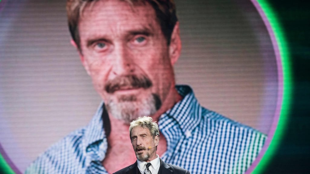 John McAfee pictured in 2016. File photograph: Fred Dufour/AFP via Getty Images