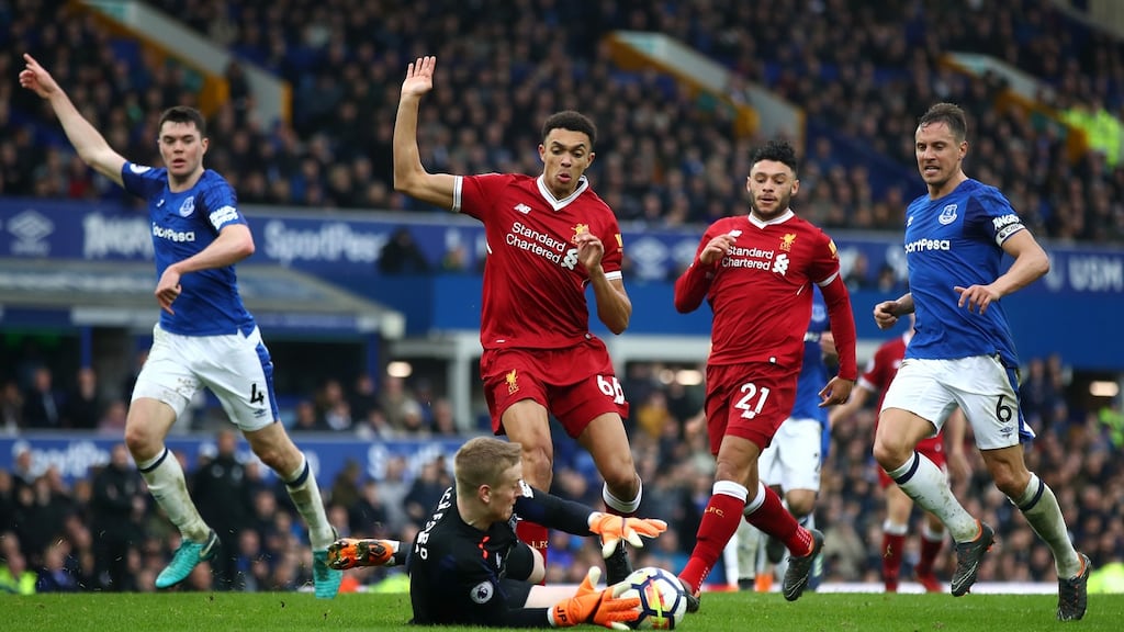 The Merseyside derby at Goodison Park is one of six games that police want played at a neutral venue. Photograph: Julian Finney/Getty Images