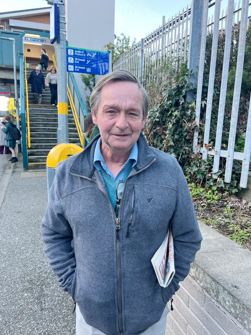 Gerard Dempsey pictured at Shankill Dart station on Monday, was not troubled by the new Dart timetable. Photograph: Tim O'Brien
