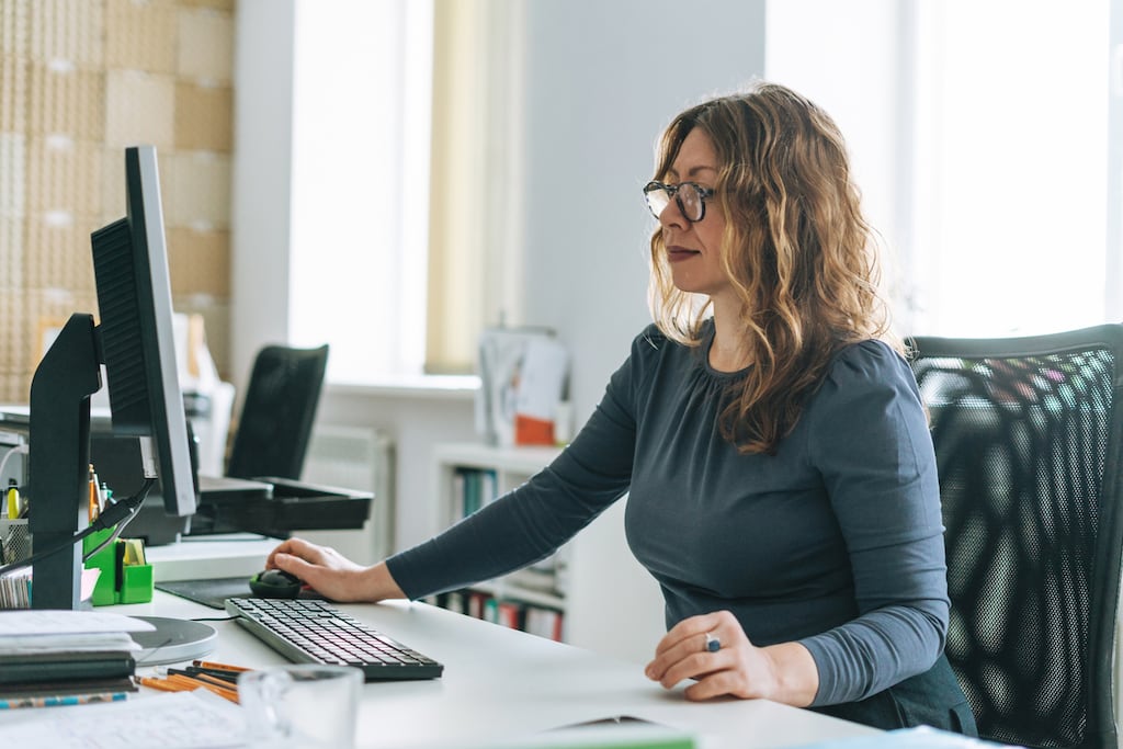 In the survey by US fertility benefits company Carrot, 47% of respondents said they would consider looking for remote or hybrid work because of menopause symptoms. Photograph: iStock