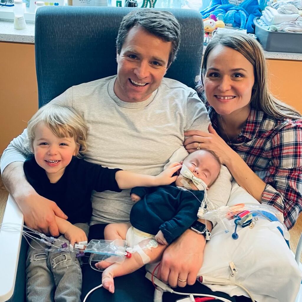 John, Liz, John Leonard and Luca Joe at Ann & Robert H Lurie Children’s Hospital of Chicago, where Luca Joe lived his life of just five months
