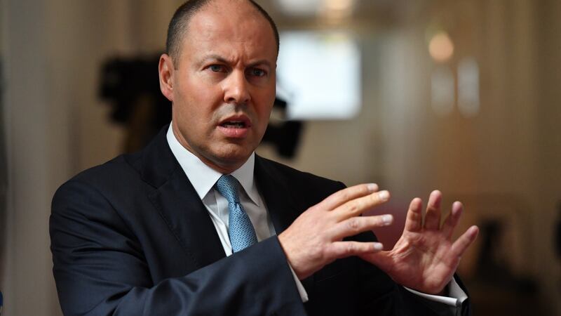 Australian treasurer Josh Frydenberg during morning media appearances in the Media Gallery at Parliament House in Canberra, Australia, earlier this month. Photograph: Sam Mooy/Getty Images
