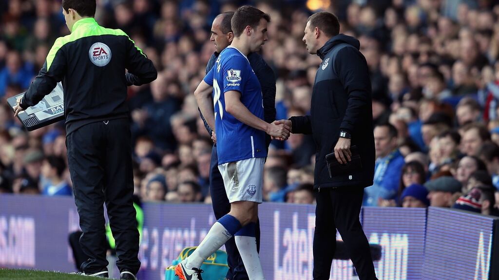 Séamus Coleman has been ruled out of Everton’s FA Cup semi-final against Manchester United. Photograph: Getty