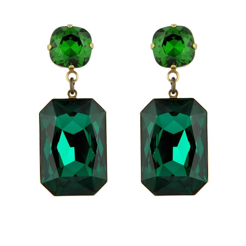 Green Swarovski crystal earrings from MoMuse 110, Powerscourt Centre,Dublin