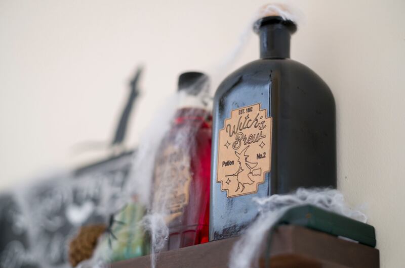 Halloween decor inside Lisa Joyce's home. Photograph: John Ohle